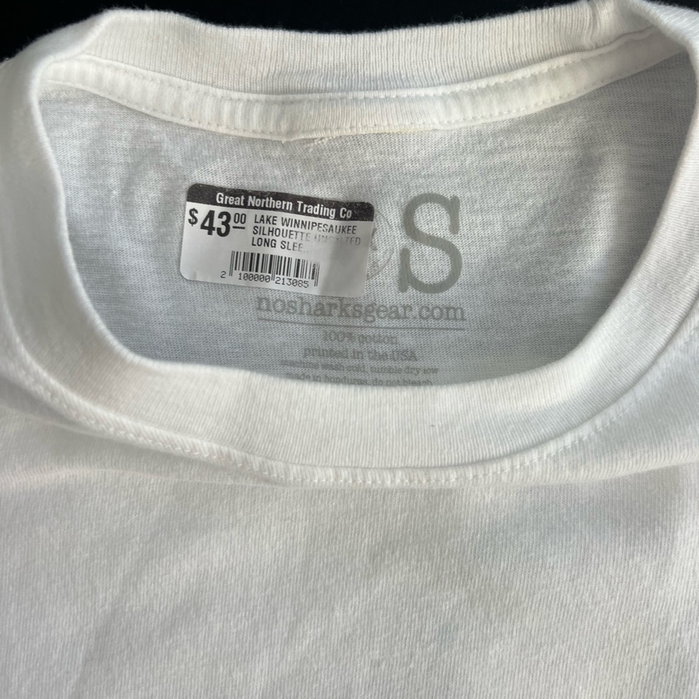 Lake Winnipesaukee  NWT mens LS white “Shark” unsalted cotton shirt - Picture 6 of 8